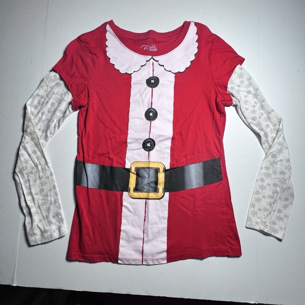 Gold Rush Christmas Santa Inspired Long Sleeve top Women's Size Large
